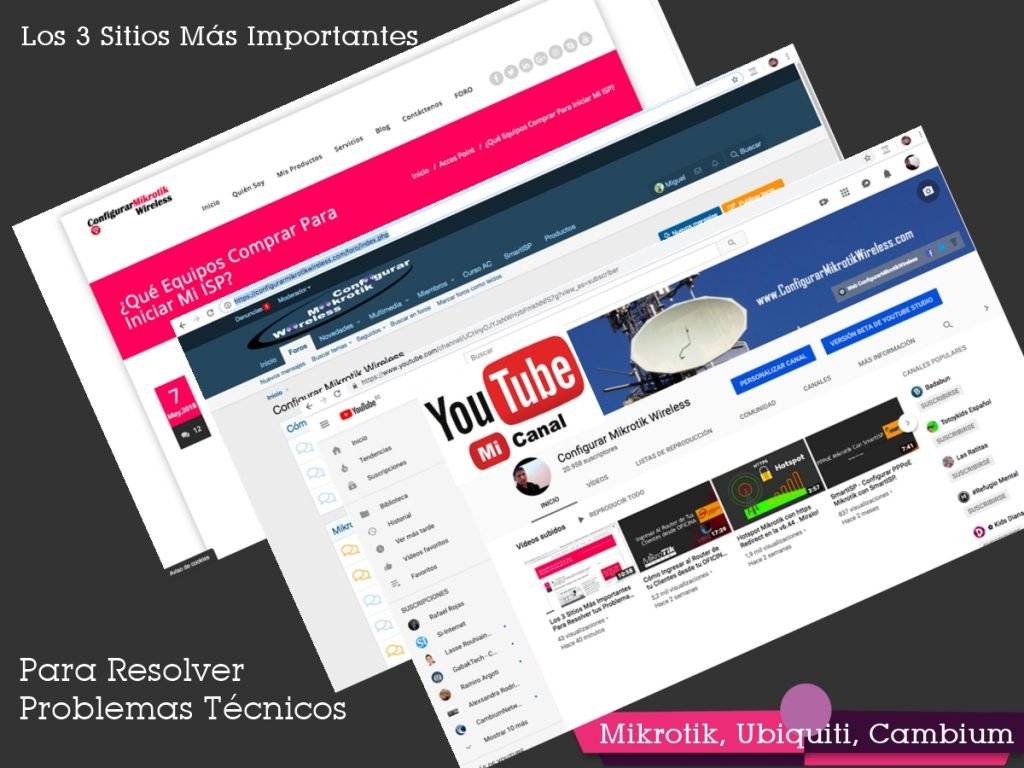 Los 3 Sitios Más Importantes Para Resolver tus Problemas Técnicos de Mikrotik, Ubuquiti y Cambium.